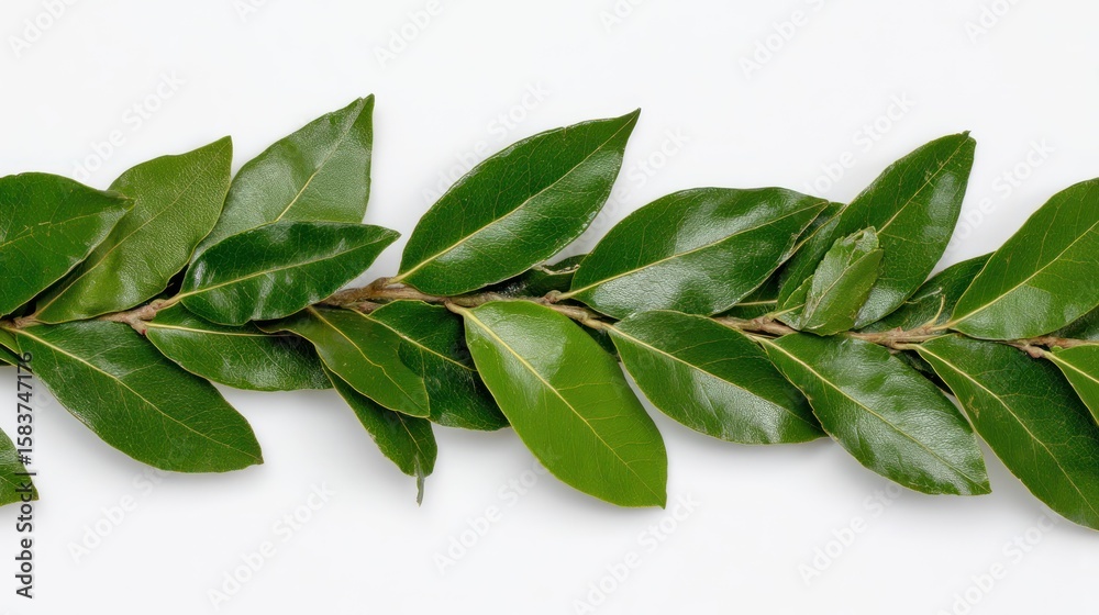 Naklejka premium Bay leaf garland on white