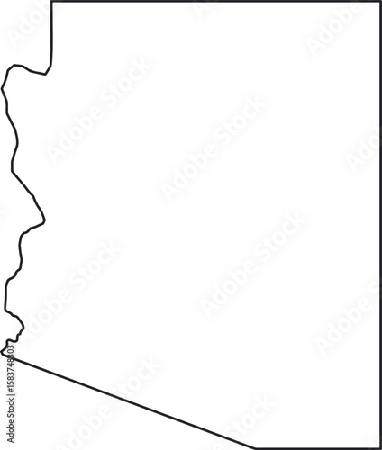 Outline map of the state of Arizona in the USA