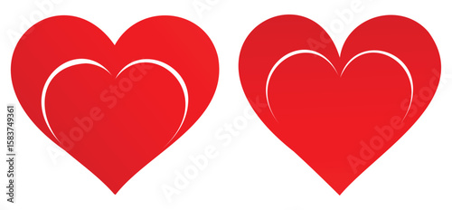Two red heart icons side by side