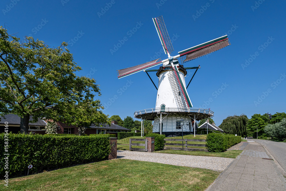 Obraz premium Oostmolen corn mill in Kloetinge, Zeeland, Netherlands