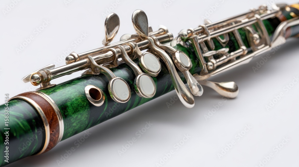 Naklejka premium Close-up of a green flute