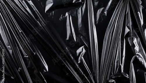 plastic film wrap overlay texture black plastic bag crumpled polyethylene