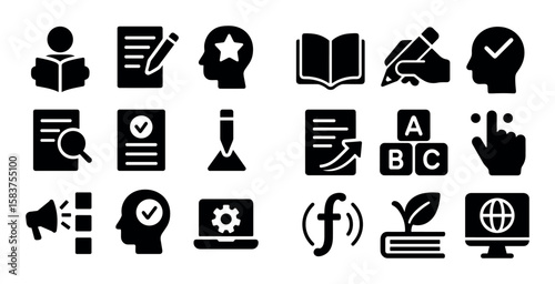 Literacy Skills Icons Grid