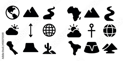 Geography Icon Grid