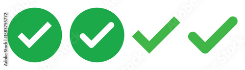 check box icon with correct, accept checkmark icons green tick box, check list circle frame - checkbox symbol sign. check mark box square frame.