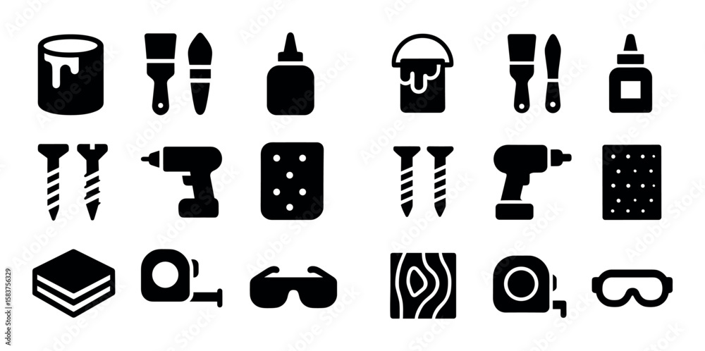 DIY Supplies Icons DIY Supplies Icons