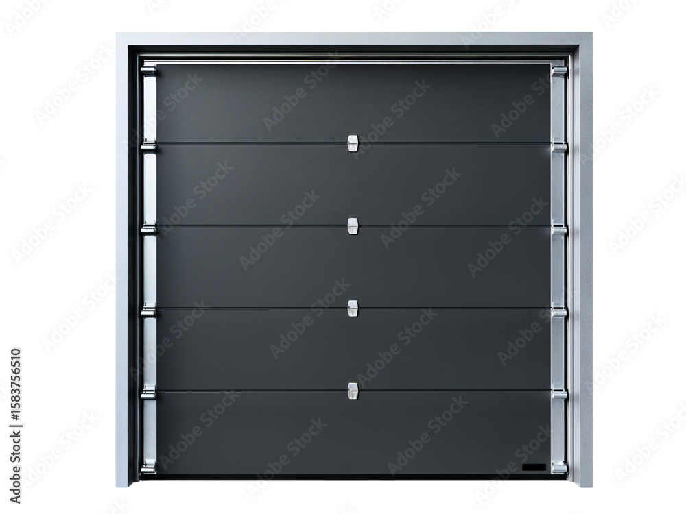 Closed Modern Black Sectional Garage Door
