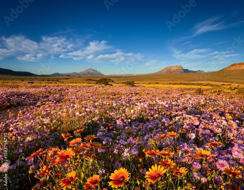 flowers in the field in namaqualand south africa celebrated during the blooming season