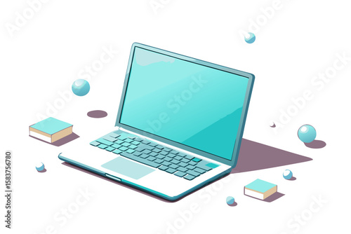 pink blimp carrying a gift box on white background