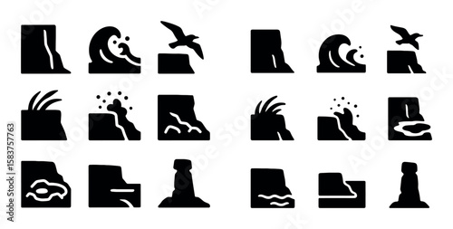 Coastal Cliff Icons