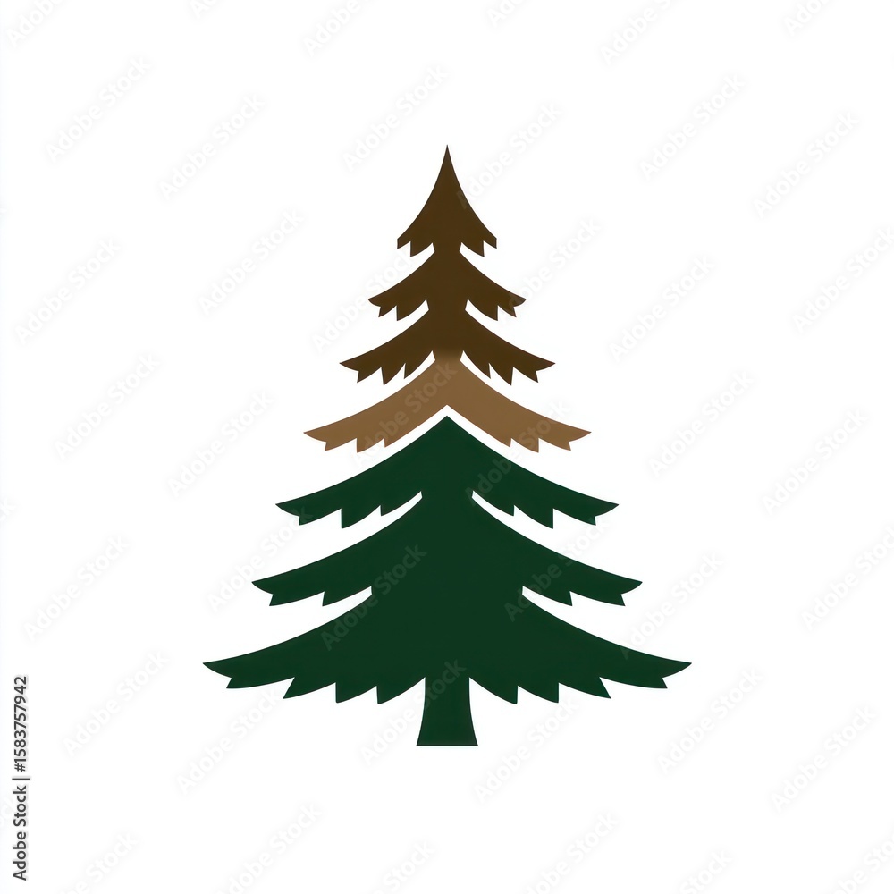 Obraz premium Simple stylized Christmas tree graphic