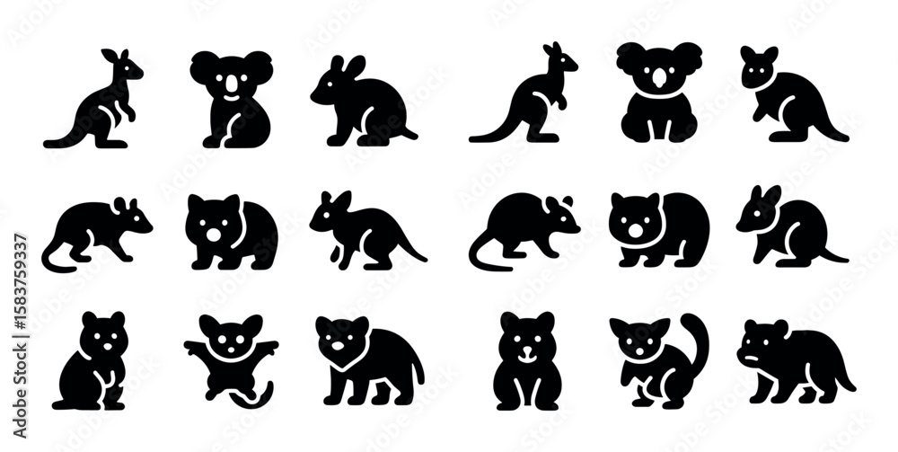 Obraz premium Marsupial Icon Set
