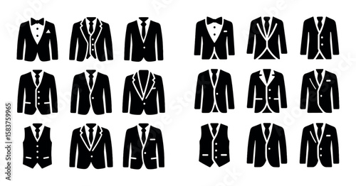 Black Suit Icons Grid