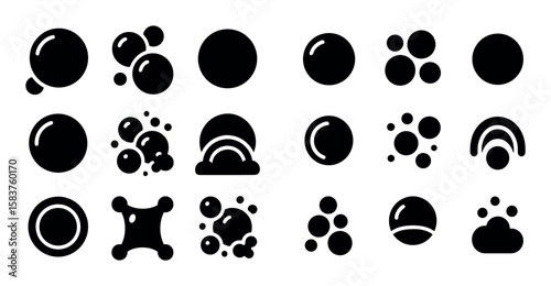 Black Soap Bubbles Icons