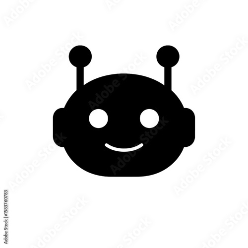 ロボットの顔シルエットアイコン｜Robot Face Silhouette Icon