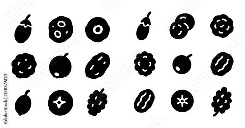 Dried Berries Icons