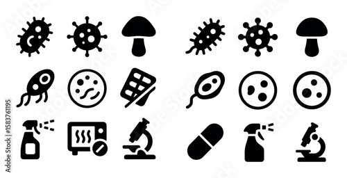 Microbiology Icons Grid