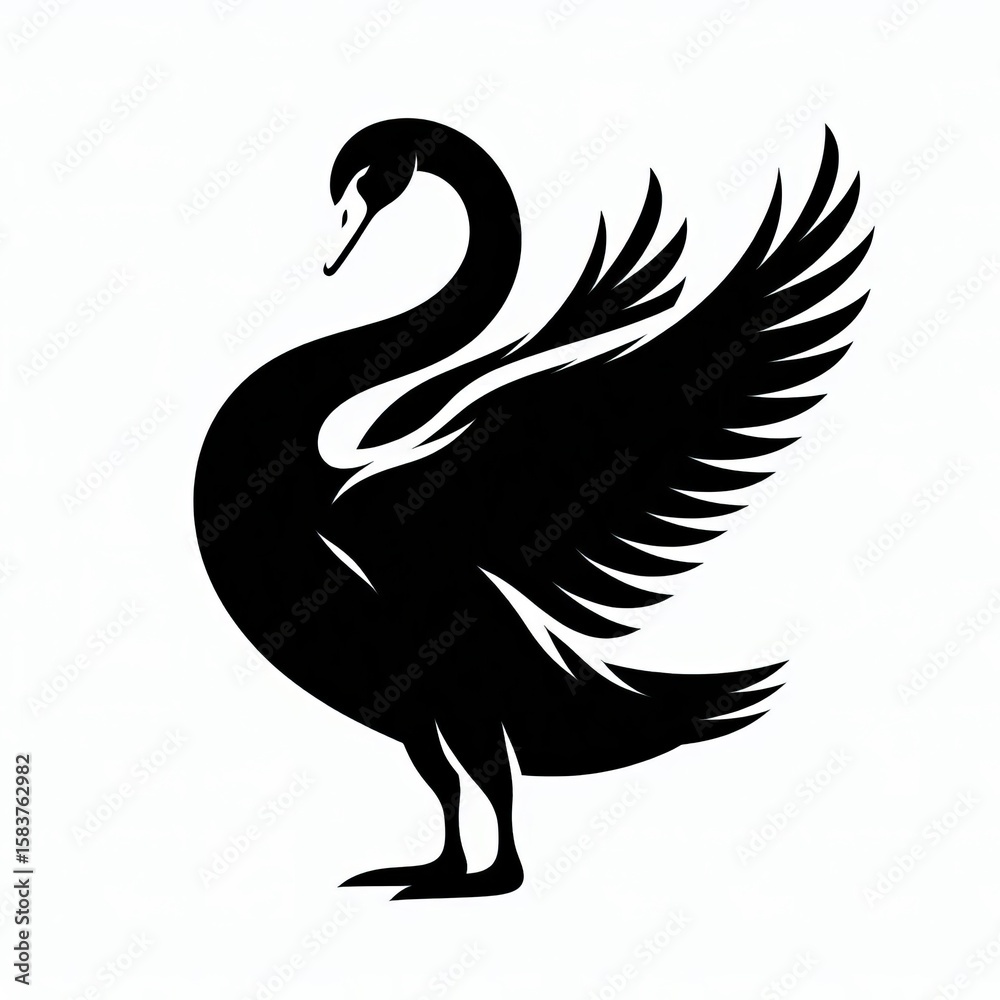 Fototapeta premium Graceful Swan Silhouette