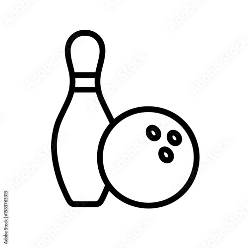 Bowling Pin and Ball Icon Representing Sports and Recreation