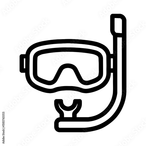 Snorkel Mask and Tube Icon for Diving, Snorkeling and Underwater Adventure