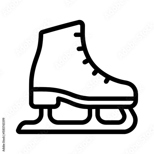 Ice Skate Icon for Winter Sports and Ice Skating Recreation