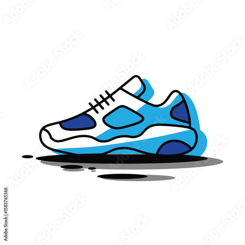 Blue Sports Shoe Vector Illustration