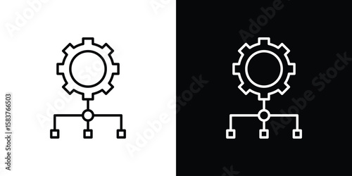 Workflow icon in outline style. Vector.