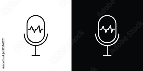 Voice recognition icon in outline style. Vector.