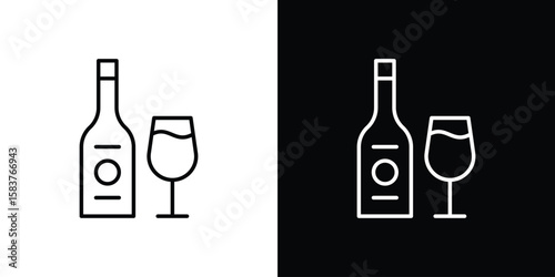 Vodka icon in outline style. Vector.
