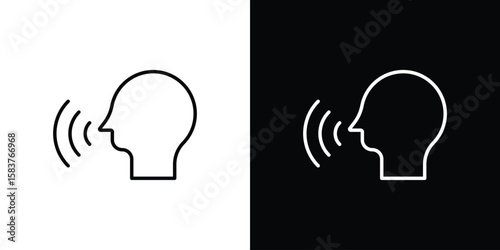 Voice control icon in outline style. Vector.