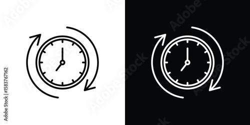 Uptime and downtime icon in outline style. Vector.