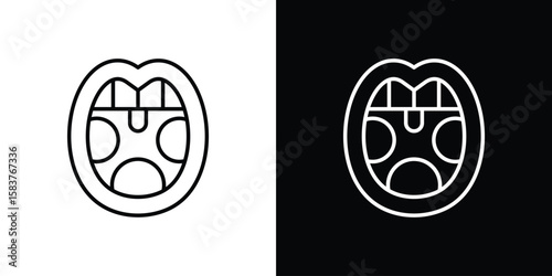 Tonsillitis icon in outline style. Vector.