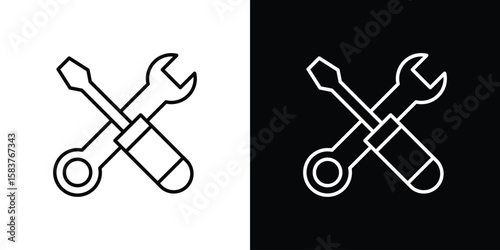Tools icon in outline style. Vector.