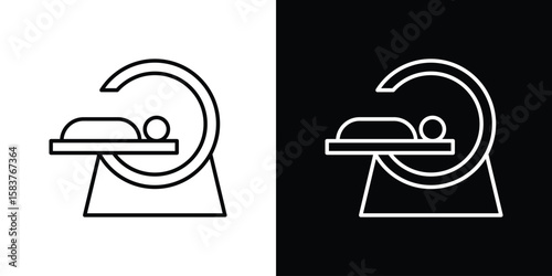 Tomography icon in outline style. Vector.