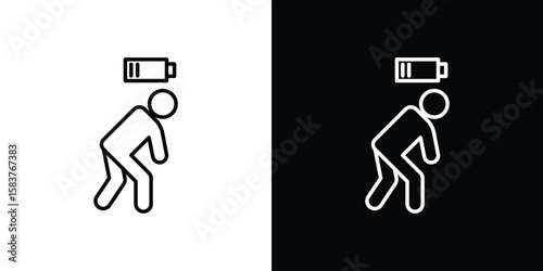 Tired person icon in outline style. Vector.