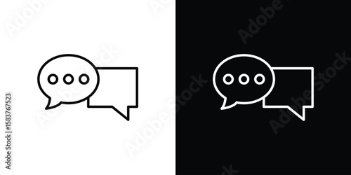 Text chat icon in outline style. Vector.
