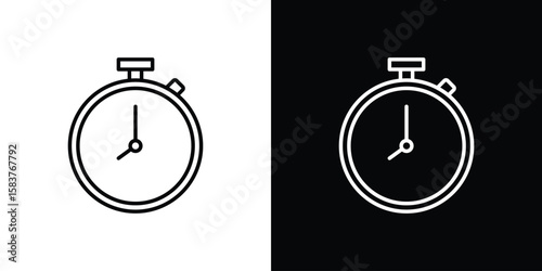Stopwatch icon in outline style. Vector.