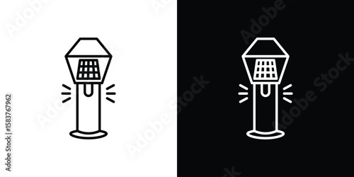 Solar Garden Light lamp icon in outline style. Vector.