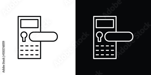 Smart lock icon in outline style. Vector.