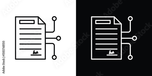 Smart contract icon in outline style. Vector.