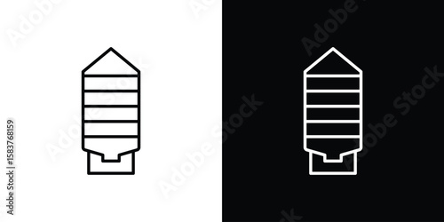 Silo icon in outline style. Vector.