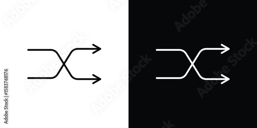 Shuffle icon in outline style. Vector.