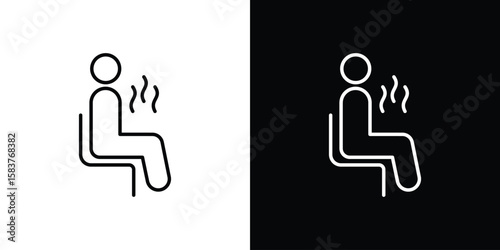 Sauna icon in outline style. Vector.