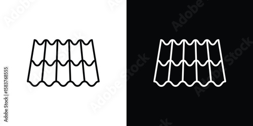 Roof tile icon in outline style. Vector.