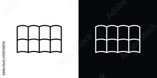 Roof tile icon in outline style. Vector.