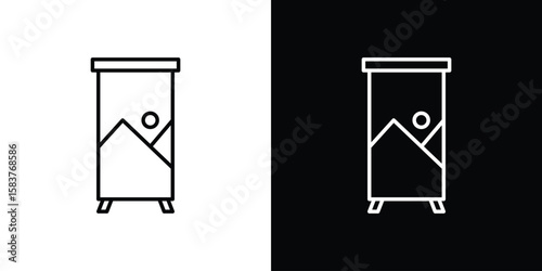 Roll up banners icon in outline style. Vector.