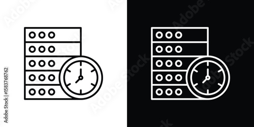 Real time data icon in outline style. Vector.