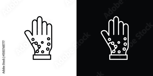 Rash hand icon in outline style. Vector.