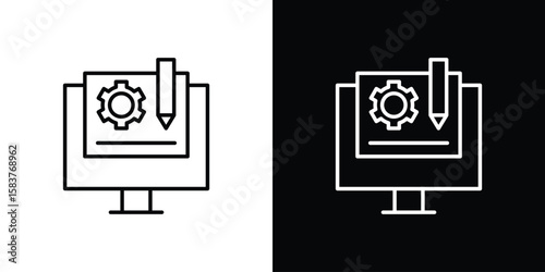 Prototyping icon in outline style. Vector.