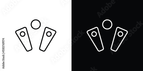 Pinball icon in outline style. Vector.